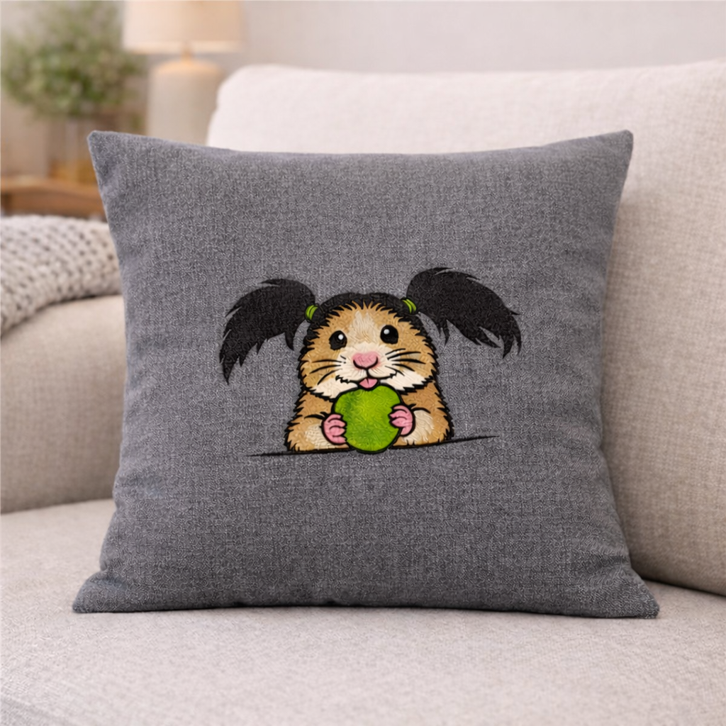 Custom Hamster Name Pillow for Kids, Personalized Embroidered Pillow