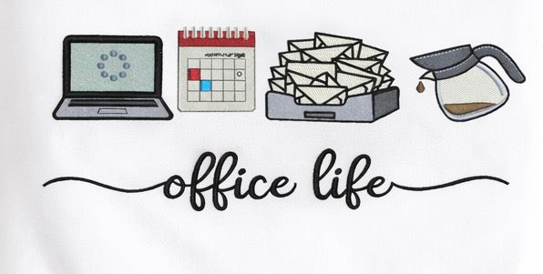 Office Life Embroidered Sweatshirt