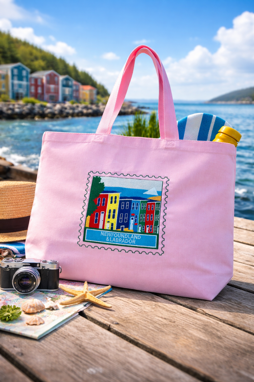 Newfoundland and Labrador Embroidered Throw Pillow Cover