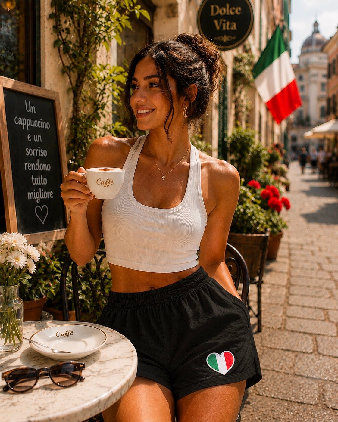 Flag Heart Embroidered Women’s Shorts