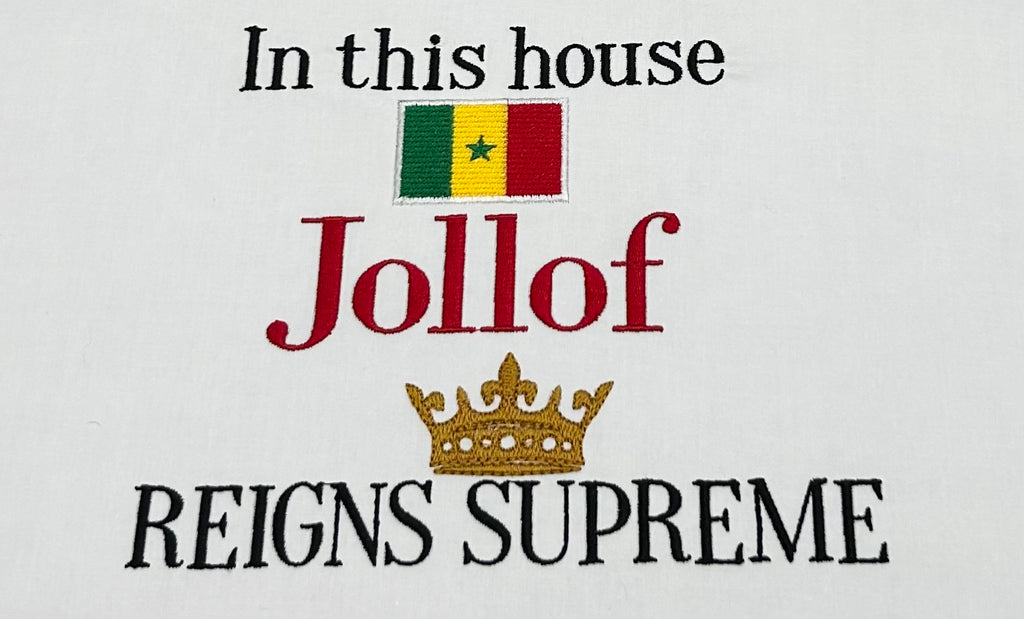 Embroidered Senegalese Jollof Rice Tea Towel – African Kitchen Decor