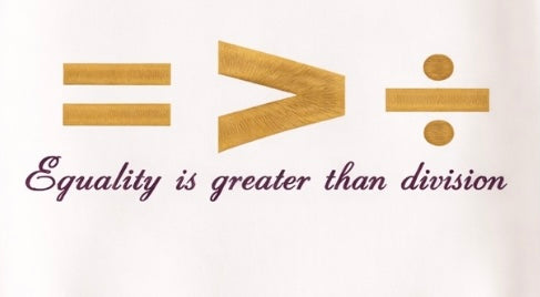 Equality Is Greater Than Division Embroidered Sweatshirt
