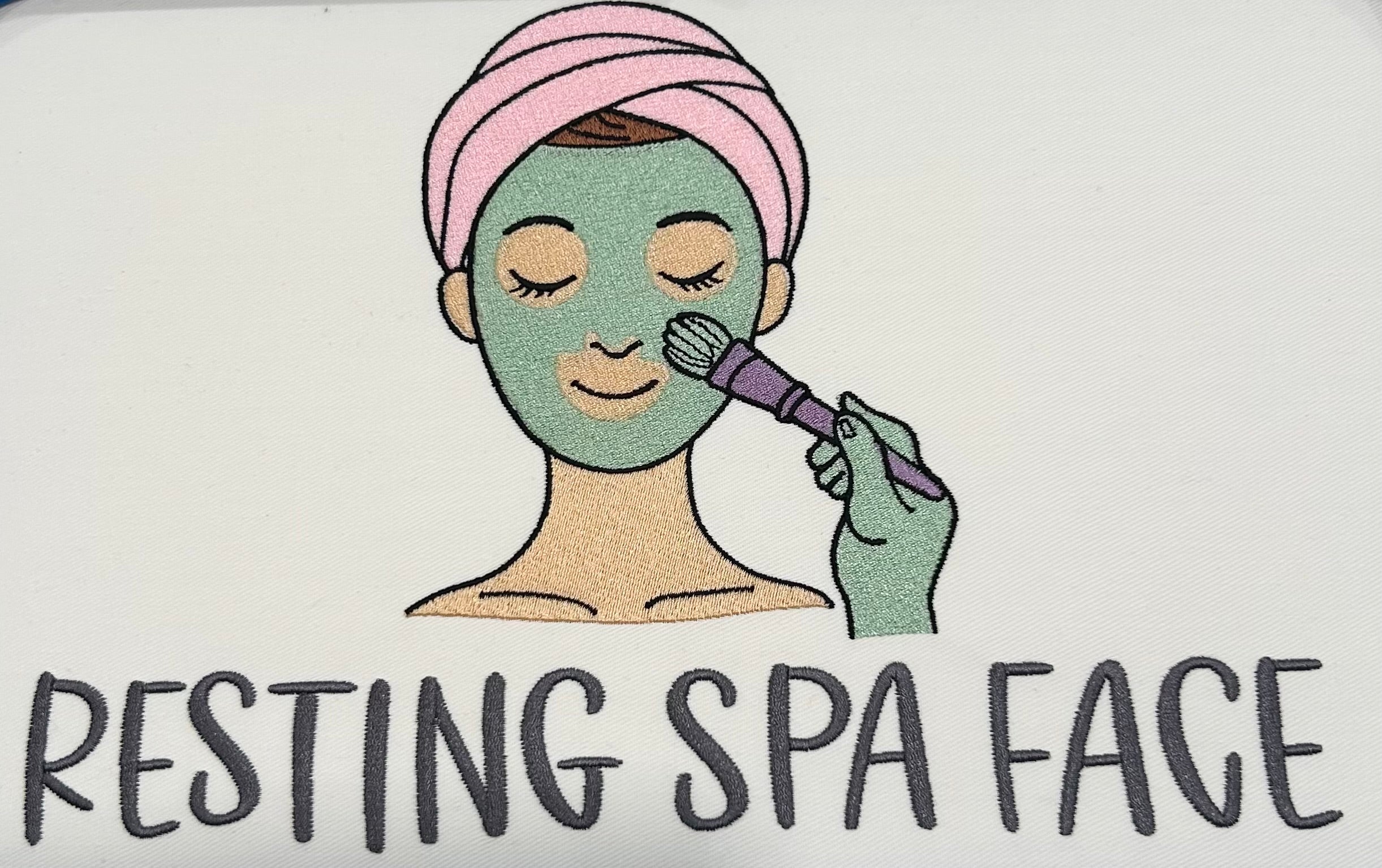 Resting Spa Face Embroidered Sweatshirt