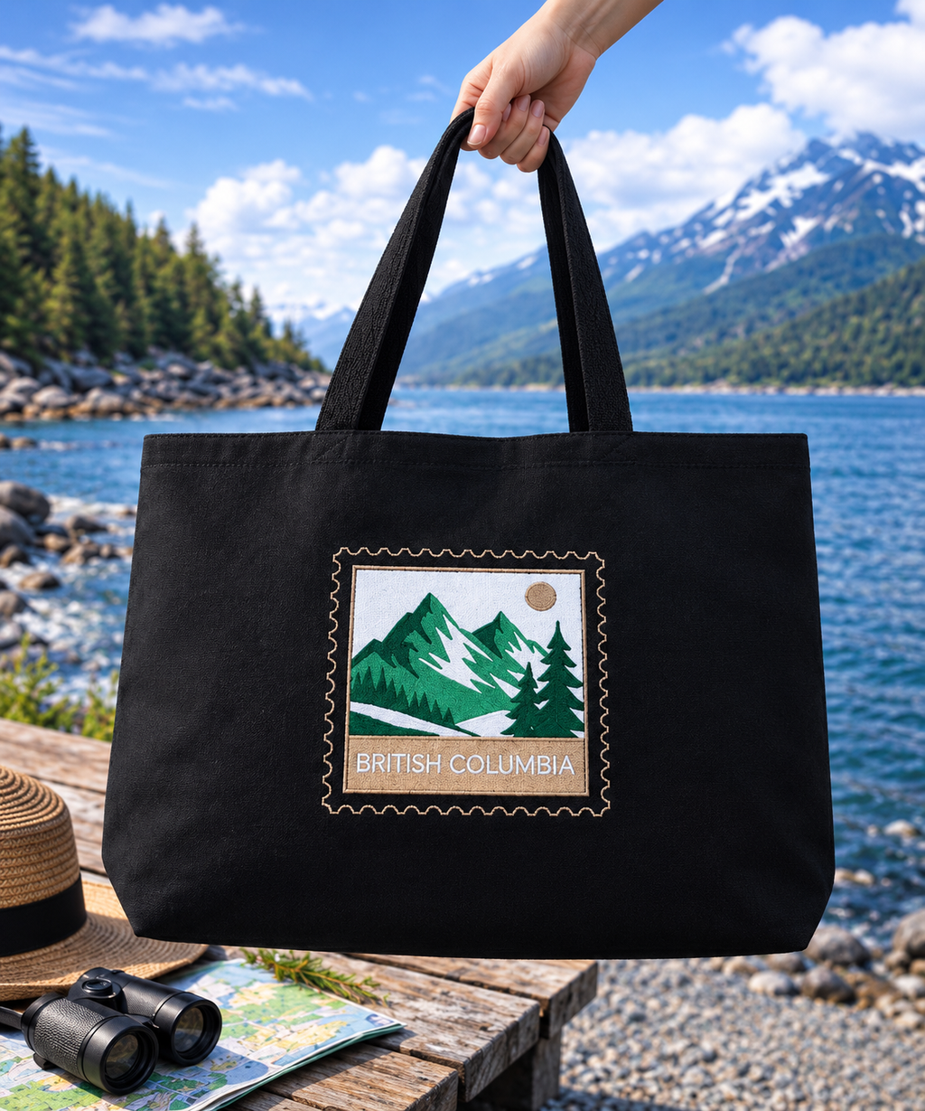 British Columbia Embroidered Tote Bag