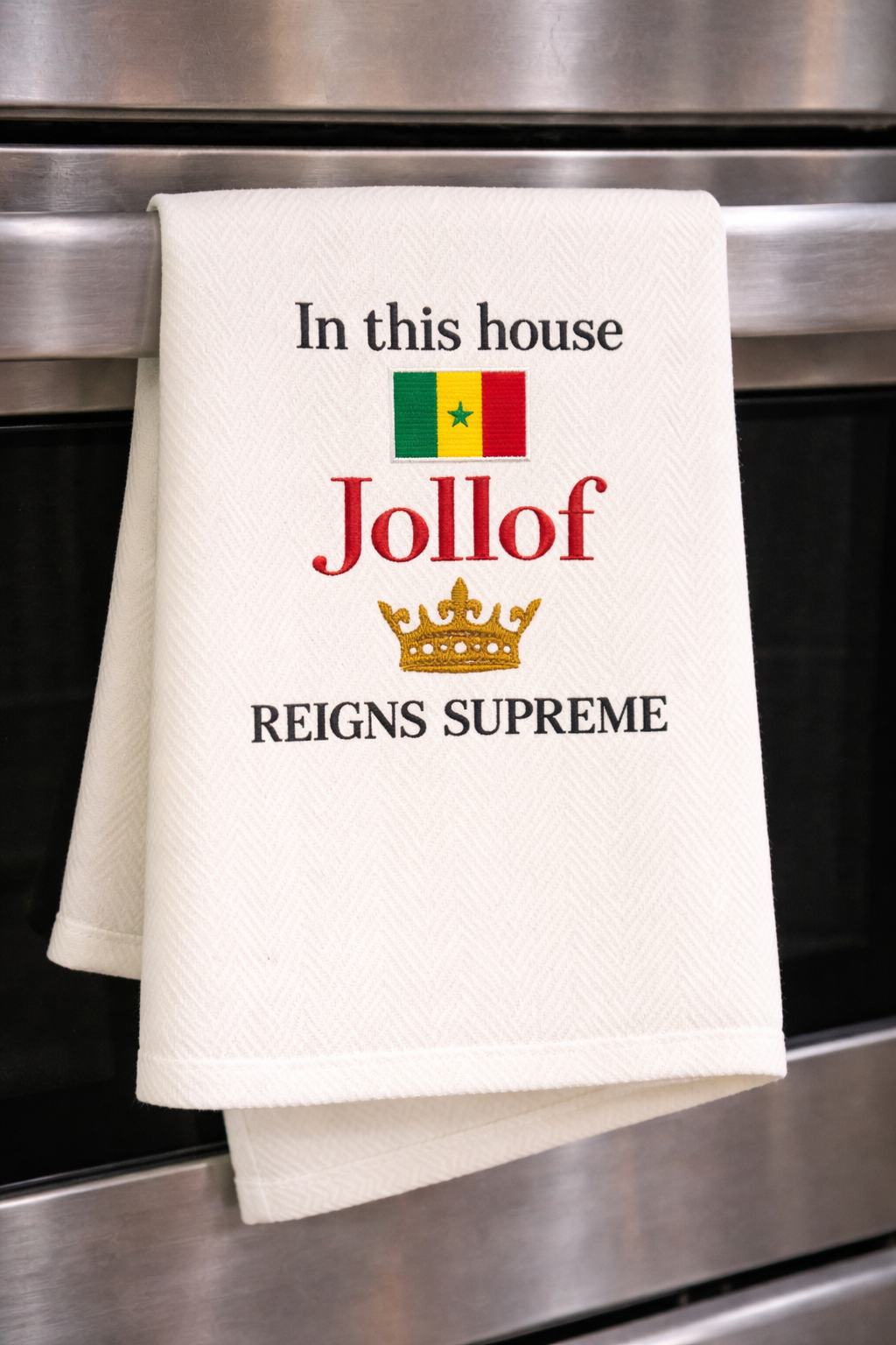 Embroidered Senegalese Jollof Rice Tea Towel – African Kitchen Decor