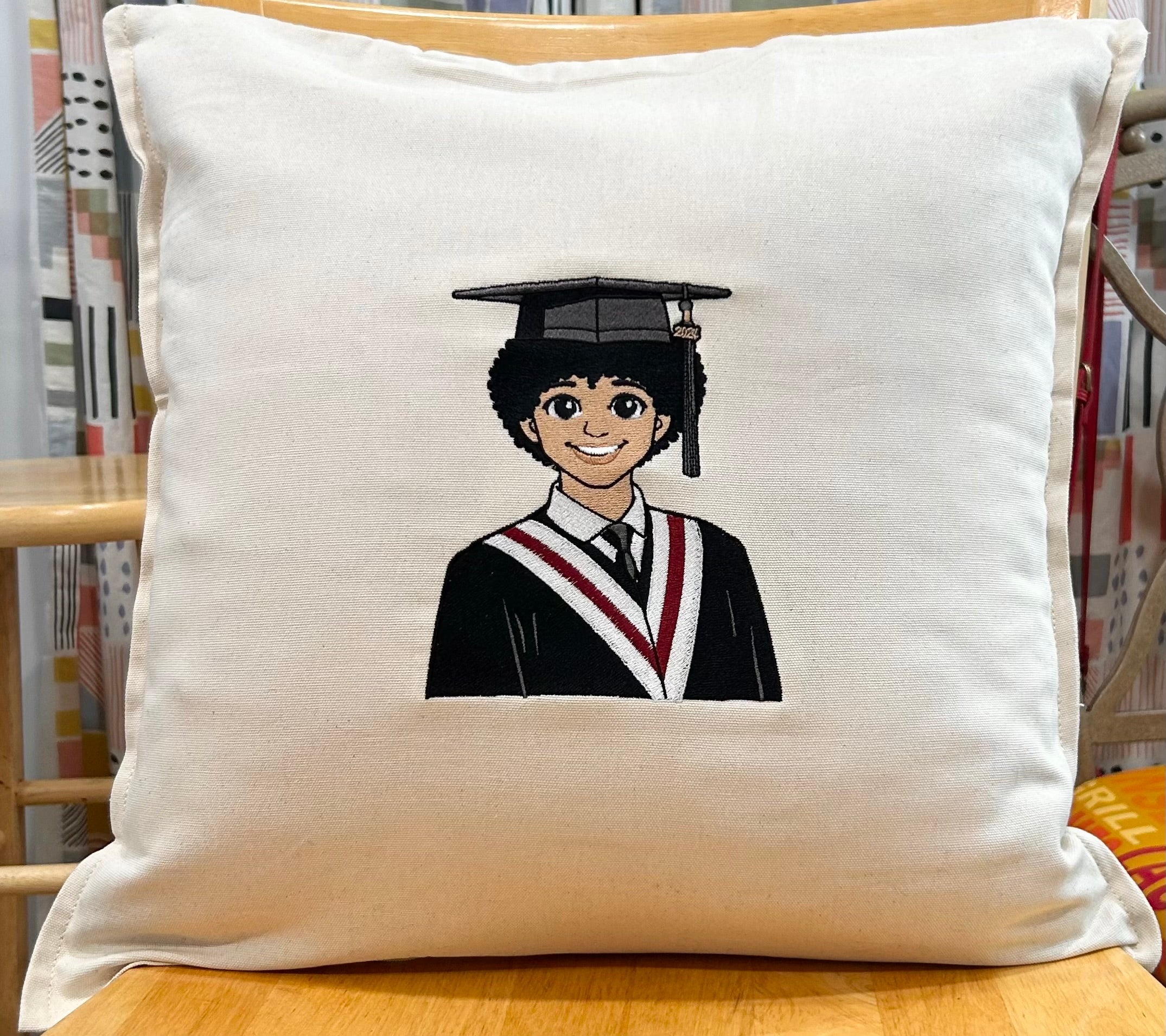 Custom Illustration Graduate & Teen Throw Pillow Cover