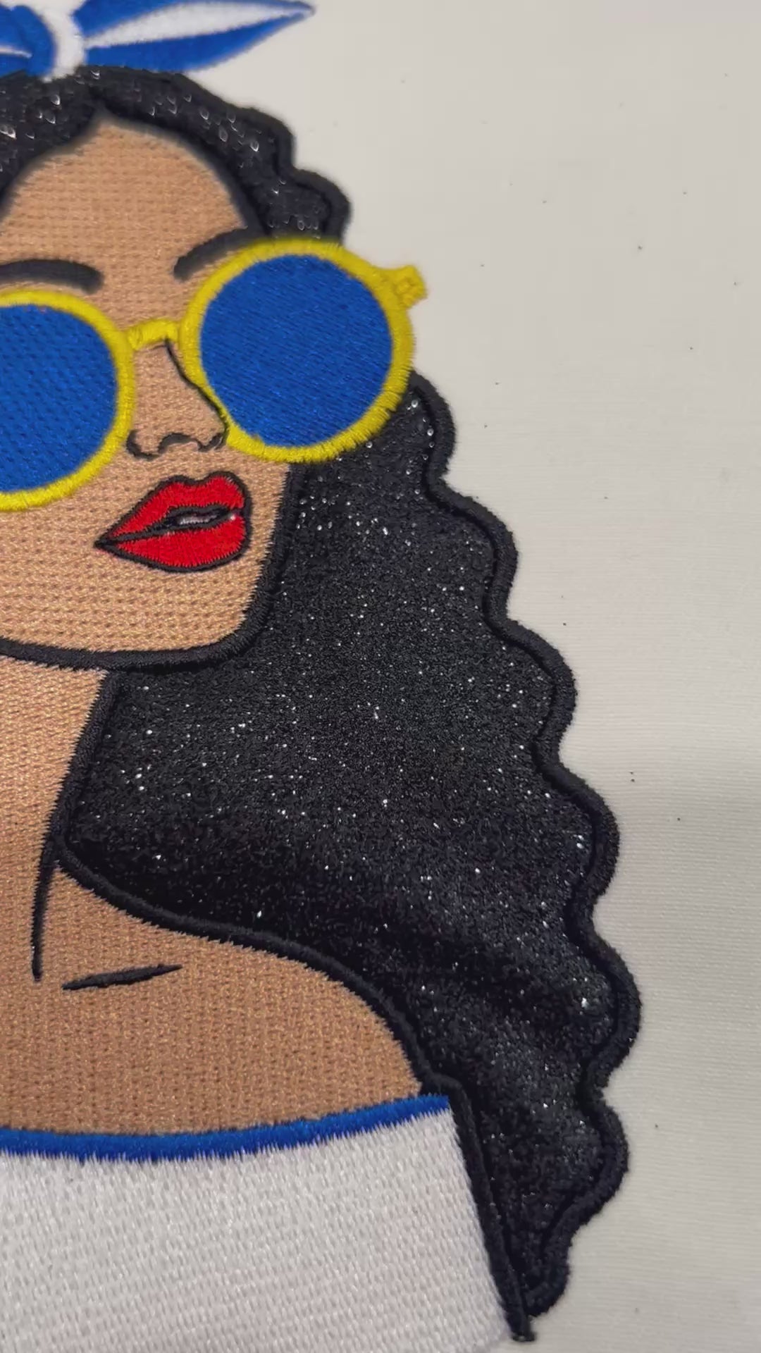 Greek Girl Embroidered Glitter Appliqué T-Shirt